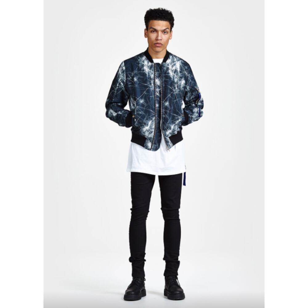Odeur O-S-A x Steve Angello Acid and Marble Tiger Bomber Jacket Gray, Black, M - Picture 2 of 9